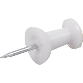 Hillman 122641 Push Pin, 5 in L, Plastic, White, Pack of 6