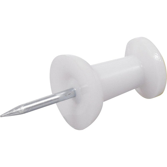 Hillman 122641 Push Pin, 5 in L, Plastic, White, Pack of 6