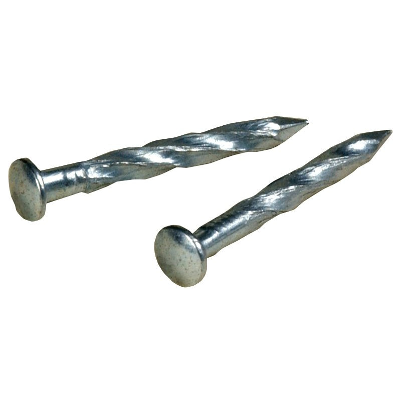 Hillman 122536 Trim Nail, 1-1/4 in L, Steel, Zinc-Plated, Flat Head, Spiral Shank, 1 oz, Pack of 6