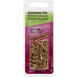 Hillman 122618 Escutcheon Pin, 1/2 in L, Steel, Brass, Pack of 6