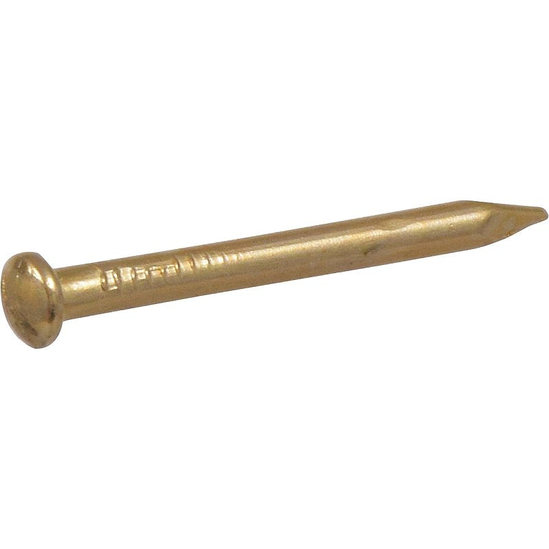 Hillman 122618 Escutcheon Pin, 1/2 in L, Steel, Brass, Pack of 6