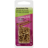 Hillman 122622 Escutcheon Pin, 3/4 in L, Steel, Brass-Plated, Round Head, Smooth Shank, Pack of 6