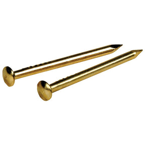 Hillman 122622 Escutcheon Pin, 3/4 in L, Steel, Brass-Plated, Round Head, Smooth Shank, Pack of 6