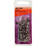 Hillman 122553 Wire Nail, 1 in L, Steel, Bright, Flat Head, Smooth Shank, Silver, 2 oz, Pack of 6