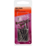 Hillman 122556 Wire Nail, 1-1/4 in L, Steel, Bright, Flat Head, Smooth Shank, Silver, 1.75 oz, Pack of 6