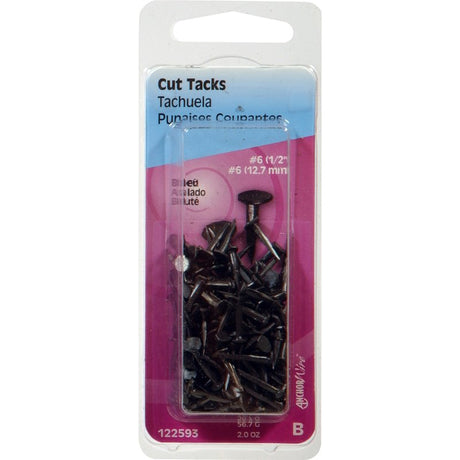 Hillman 122593 Cut Tack, 1/2 in L, Steel, Sharp Point, Pack of 6