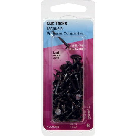 Hillman 122599 Cut Tack, 7/8 in L, Steel, Sharp Point, Pack of 6