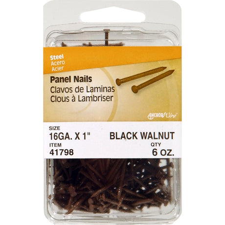 Hillman 41798 Panel Nail, 1 in L, Steel, Panel Head, Ring Shank, Walnut, 6 oz, Pack of 5