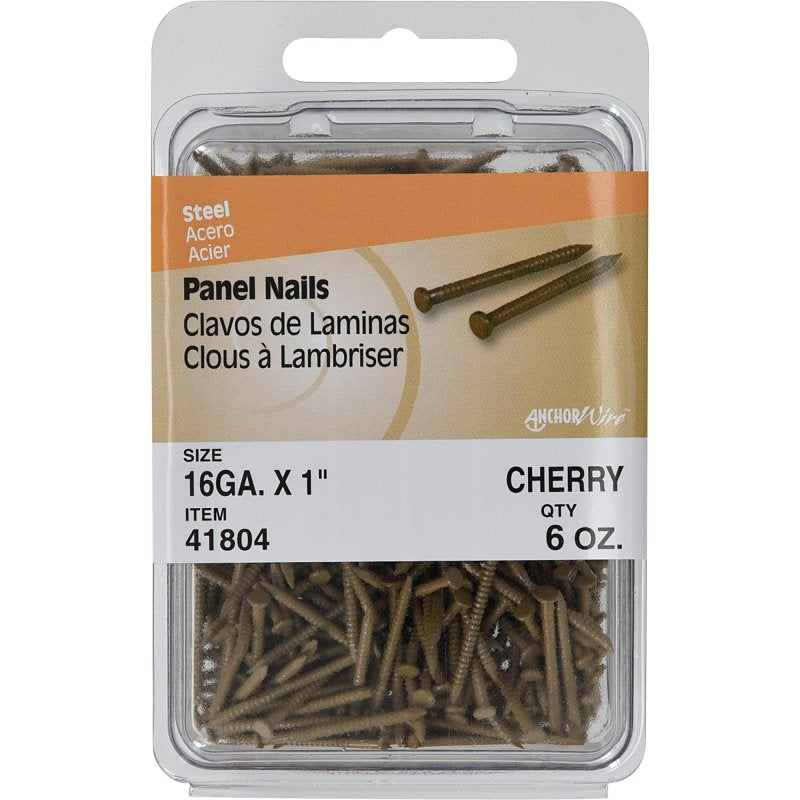Hillman 41804 Panel Nail, 1 in L, Steel, Panel Head, Ring Shank, Tan, 6 oz, Pack of 5