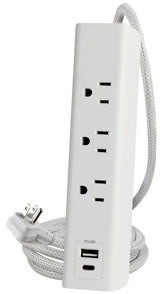 Powerzone ORPBSUFC413 Surge Strip, 6 ft L Cable, White