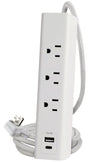 Powerzone ORPBSUFC413 Surge Strip, 6 ft L Cable, White