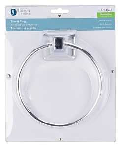 Boston Harbor CSC 8586-3L Towel Ring, 5-7/8 in Dia Ring, Wall