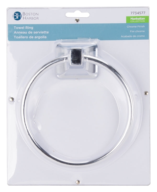 Boston Harbor CSC 8586-3L Towel Ring, 5-7/8 in Dia Ring, Wall