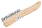 ProSource TGE-SWB416 Wire Brush, 4-1/2 in L Brush, 3/4 in W Brush, Zinc Bristle, Wood Handle, Shoe Handle, 5 in L Handle