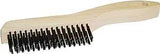 ProSource TGE-SWB416 Wire Brush, 4-1/2 in L Brush, 3/4 in W Brush, Zinc Bristle, Wood Handle, Shoe Handle, 5 in L Handle