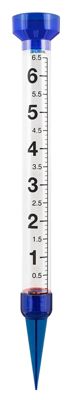 La Crosse 704-1549 Jumbo Rain Gauge, 6 in, Clear