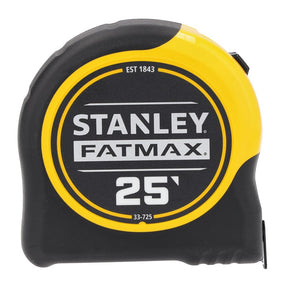 STANLEY 33-725 Classic Tape, 25 ft L Blade, 1-1/4 in W Blade, Black/Yellow Case