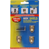 OOK 55003 Shield Hanger, 20 lb, Steel, Brass, Gold