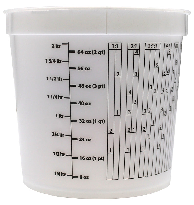 Leaktite-IPL Plastics 1044481 Multi-Mix Container, 2-1/2 qt Capacity, HDPE, Clear