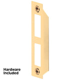 Defender Security E 2435 Strike Plate, 3-21/32 in L, 15/16 in W, Steel, Brass