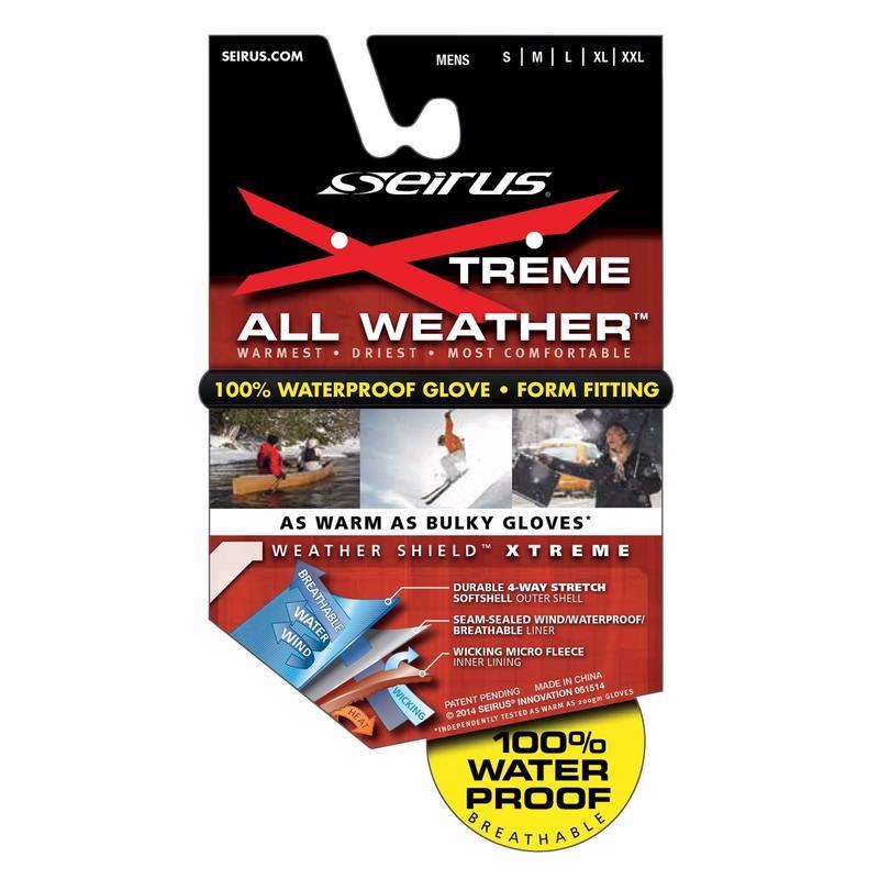 Seirus Xtreme All Weather L Weathershield Form Fit Black Cold Weather Gloves