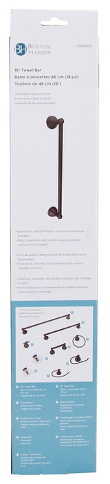 Boston Harbor L5018-50-10-3L Towel Bar, 18 in L Rod, Oil-Rubbed Bronze, Surface