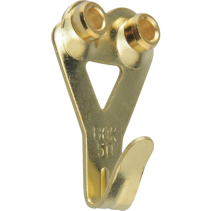 OOK 50036 Picture Hanger, 50 lb, Steel, Brass, Gold, 10/PK