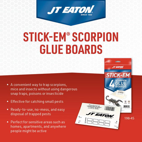 JT Eaton Stick-Em Glue Board 4 pk, Pack of 24