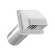 Lambro 224WS Hood Vent, 6.49 in W Hood, 4.81 in H Hood, 4 in Duct, Plastic Hood, White Hood