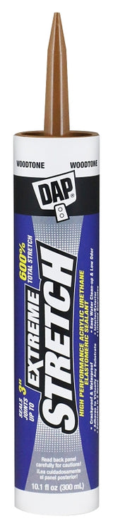 DAP EXTREME STRETCH 7079818706 Premium Elastomeric Sealant, Woodtone, 24 hr Curing, 40 to 100 deg F, 10.1 fl-oz, Pack of 12