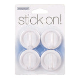 iDesign 1 in. L White Plastic Small stick on Hook 4 pk