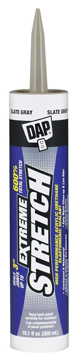 DAP EXTREME STRETCH 7079818711 Premium Elastomeric Sealant, Slate Gray, 24 hr Curing, 40 to 100 deg F, 10.1 fl-oz, Pack of 12