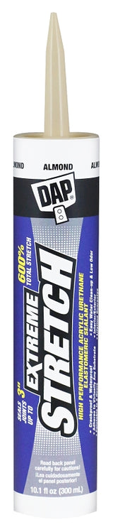 DAP 7079818717 Premium Elastomeric Sealant, Almond, 24 hr Curing, 40 to 100 deg F, 10.1 fl-oz Cartridge, Pack of 12