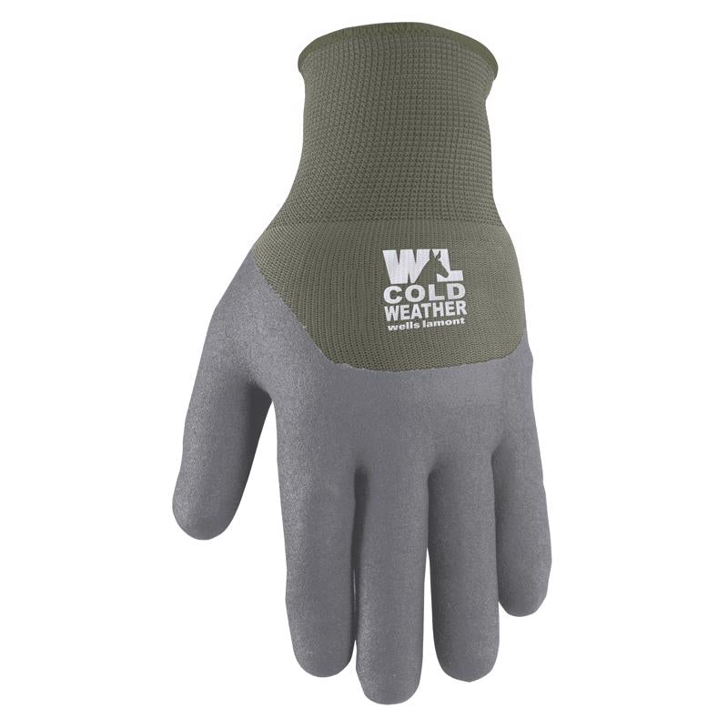 Wells Lamont Hydrahyde Women's Winter Work Gloves Gray/Green M 1 pk