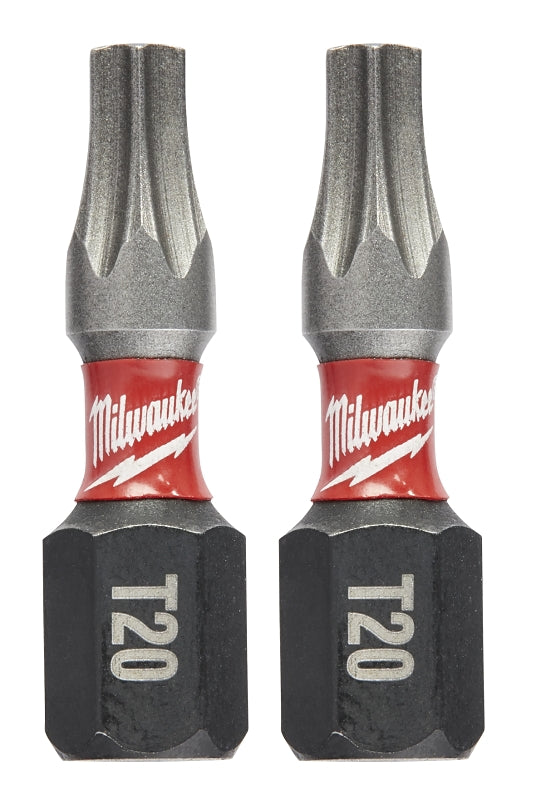 Milwaukee 48-32-4414 Insert Bit, T20 Drive, Torx Drive, 1/4 in Shank, Hex Shank, 1 in L, Steel