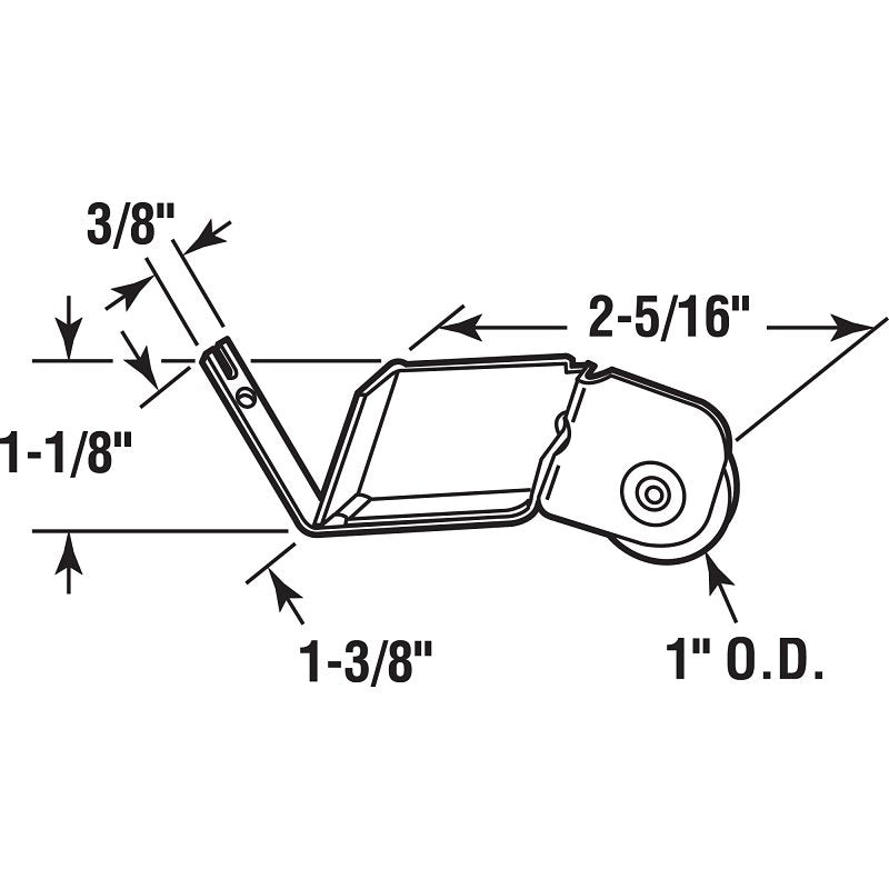Prime-Line B 634 Center Grooved Roller Assembly, 1 in Dia Roller, 1/4 in W Roller, Polyethylene Roller, Concave Roller