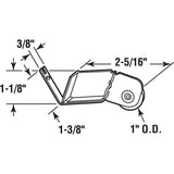 Prime-Line B 634 Center Grooved Roller Assembly, 1 in Dia Roller, 1/4 in W Roller, Polyethylene Roller, Concave Roller