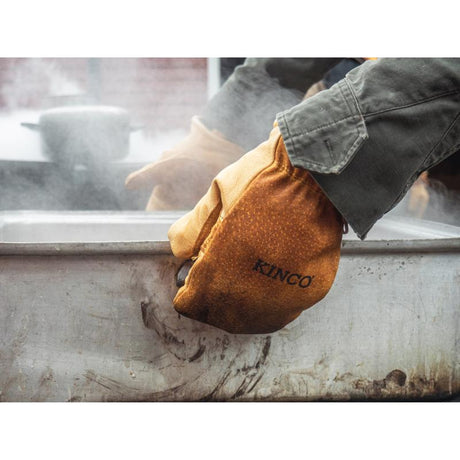 Kinco XL Pigskin Leather Cold Weather Black/Gold Mittens