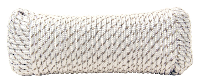 Ace 1/4 in. D X 100 in. L Gray/White Diamond Braided Polyester Rope