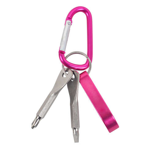 Home Plus Aluminum Pink Carabiner Key Chain, Pack of 12
