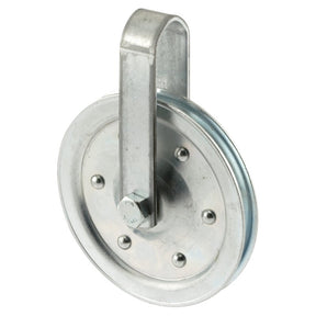 Prime-Line GD 52108 Pulley with Strap and Axle Bolt, 4 in Dia, 3/16 in Dia Bore, Steel