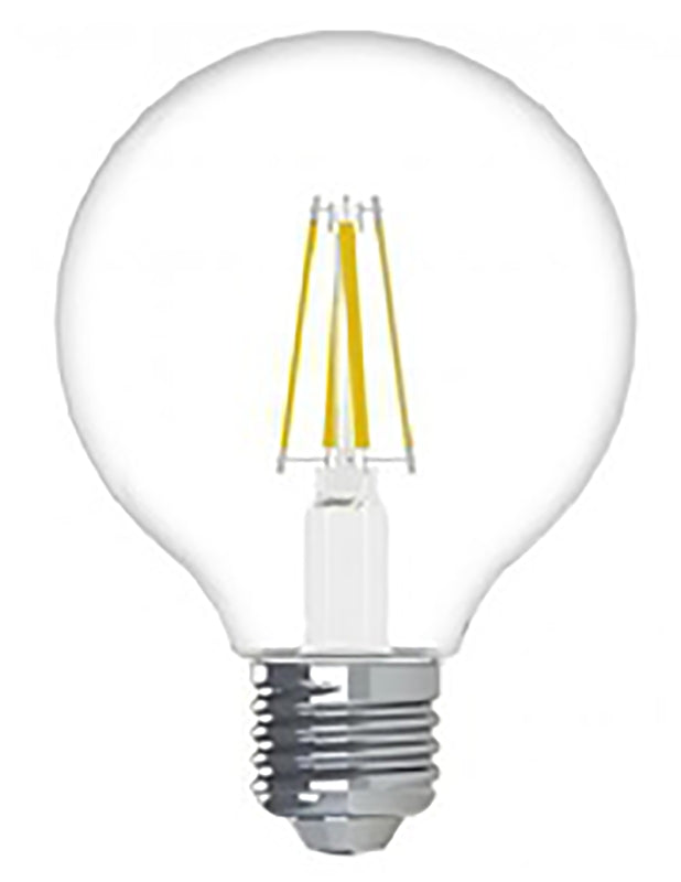 GE Industrial Solutions 23049 LED Bulb, Globe, G25 Lamp, 25 W Equivalent, E26 Lamp Base, Dimmable, Clear