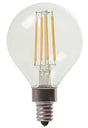 GE Industrial Solutions 24547 LED Bulb, Globe, G16 Lamp, 60 W Equivalent, E12 Lamp Base, Dimmable, Clear