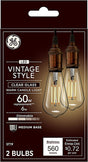 GE Industrial Solutions 36566 LED Bulb, Decorative, ST19 Lamp, E26 Lamp Base, Dimmable, Clear, Warm White Light