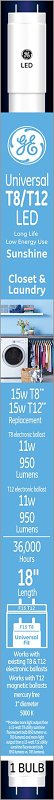 GE 37188 Linear Bulb, T8, T12 Lamp, Bi-Pin Lamp Base, Non-Dimmable, Frosted, Sunshine Light, 5000 K Color Temp, Pack of 6