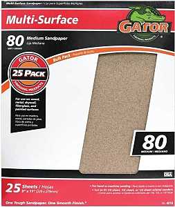 Gator 3265 Sanding Sheet, 11 in L, 9 in W, Aluminum Oxide Abrasive, 80 Grit, Medium