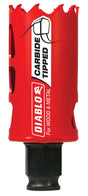Diablo DHS1375CT Hole Saw, 1-3/8 in Dia, 2-3/8 in D Cutting, 3/8 in Arbor, 3 TPI, Carbide Cutting Edge