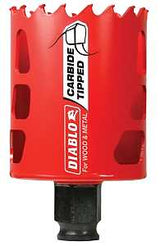 Diablo DHS2125CT GP Hole Saw, 2-1/8 in Dia, 2-3/8 in D Cutting, 3/8 in Arbor, Carbide Cutting Edge