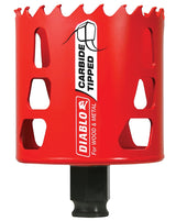 Diablo DHS2625CT GP Hole Saw, 2-5/8 in Dia, 2-3/8 in D Cutting, 3/8 in Arbor, Carbide Cutting Edge