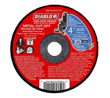 Diablo DBD040040101F Cut-Off Wheel, 4 in Dia, 0.04 in Thick, 5/8 in Arbor, Aluminum Oxide Abrasive